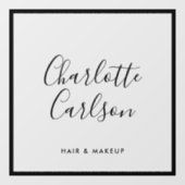 Minimalistisches Design-Skript schwarz transparent Fensteraufkleber (Blatt)