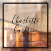 Minimalistisches Design-Skript schwarz transparent Fensteraufkleber (Blatt 2)