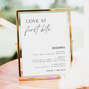 Minimalistisches Dessert Tafelsignatur Liebe bei Poster