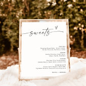 Minimalistisches Dessertmenü, Süßigkeiten Hochzeit Poster