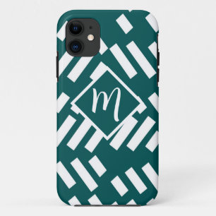 Minimalistisches Diagonal-Streifen-Muster, Monogra Case-Mate iPhone Hülle