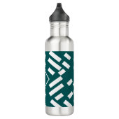Minimalistisches Diagonal-Streifen-Muster, Monogra Edelstahlflasche (Rechts)