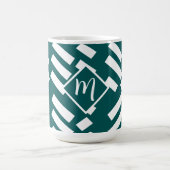 Minimalistisches Diagonal-Streifen-Muster, Monogra Kaffeetasse (Mittel)