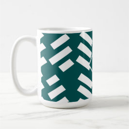 Minimalistisches Diagonal-Streifen-Muster, Monogra Kaffeetasse