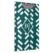 Minimalistisches Diagonal-Streifen-Muster, Monogra Klemmbrett (Rechts)