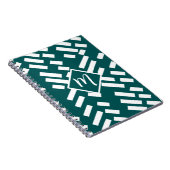 Minimalistisches Diagonal-Streifen-Muster, Monogra Notizblock (Rechte Seite)
