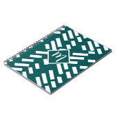 Minimalistisches Diagonal-Streifen-Muster, Monogra Notizblock (Linke Seite)