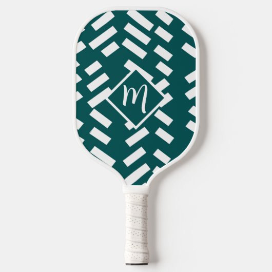 Minimalistisches Diagonal-Streifen-Muster, Monogra Pickleball Schläger (Vorderseite)