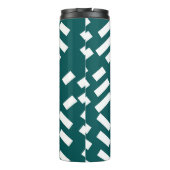 Minimalistisches Diagonal-Streifen-Muster, Monogra Thermosbecher (Rückseite)