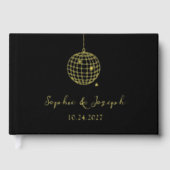Minimalistisches Diskothek-Ball | Echte Gold Foil Gästebuch (Vorderseite)