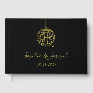 Minimalistisches Diskothek-Ball Echte Gold Foil Gästebuch