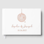 Minimalistisches Diskothek-Ball | Echte Gold Foil Gästebuch (Vorderseite)