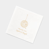 Minimalistisches Diskothek-Ball | Gold Servietten Mit Folie (Links)