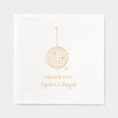 Minimalistisches Diskothek-Ball | Gold Servietten Mit Folie (Vorderseite)