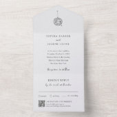 Minimalistisches Diskothek-Ball | QR-Code für Hoch All In One Einladung (Innen Boden)
