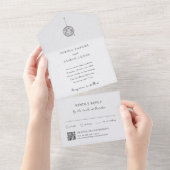 Minimalistisches Diskothek-Ball | QR-Code für Hoch All In One Einladung (Abreißen)