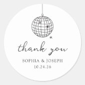 Minimalistisches Diskothek-Ball | Schwarz-Weiß-Hoc Runder Aufkleber (Vorderseite)