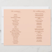 Minimalistisches DIY-Hochzeitsprogramm 'Soft Peach (Rückseite)