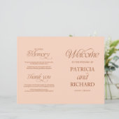 Minimalistisches DIY-Hochzeitsprogramm 'Soft Peach (Stehend Vorderseite)
