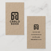 Minimalistisches DJ-Headphone-Logo Visitenkarte (Vorne/Hinten)