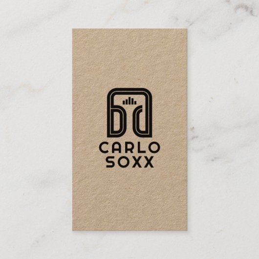 Minimalistisches DJ-Headphone-Logo Visitenkarte (Vorderseite)