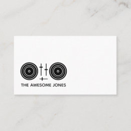 Minimalistisches DJ-Plattenspieler-Logo QR-Code Mo Visitenkarte