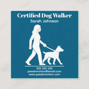 Minimalistisches Dog Walker-Logo Quadratische Visitenkarte