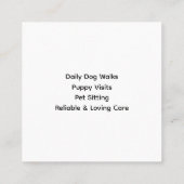 Minimalistisches Dog Walker-Logo Quadratische Visitenkarte (Rückseite)