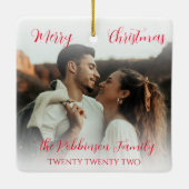 Minimalistisches Doppelseitiges Foto - Rotes Skrip Keramikornament (Rückseite)