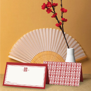Minimalistisches doppeltes Glück Einfache chinesis Platzkarte