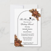 Minimalistisches Drehbuch Orangen Hochzeitsbrunch Einladung (Vorderseite)