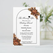 Minimalistisches Drehbuch Orangen Hochzeitsbrunch Einladung (Stehend Vorderseite)