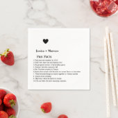 Minimalistisches Drehbuch Spaß Fakten Hochzeit Ser Serviette (Beispiel)