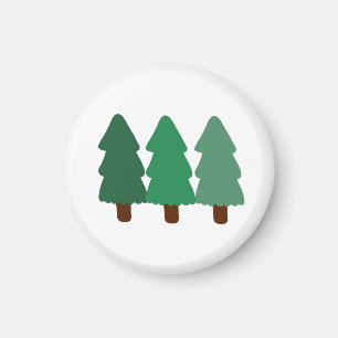 Minimalistisches Drei-Kiefern-Waldgeschenk Magnet