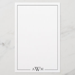 Minimalistisches dreibuchstabiges Monogramm Briefpapier