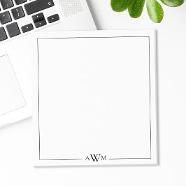 Minimalistisches dreibuchstabiges Monogramm Notizblock