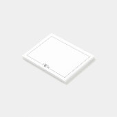 Minimalistisches dreibuchstabiges Monogramm Post-it Klebezettel (angewinkelt)