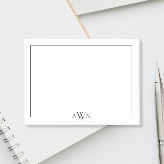 Minimalistisches dreibuchstabiges Monogramm Post-it Klebezettel