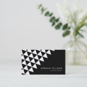 Minimalistisches Dreieck Schwarz/Weiß Moderne Geom Visitenkarte (Stehend Vorderseite)