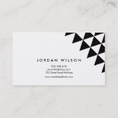 Minimalistisches Dreieck Schwarz/Weiß Moderne Geom Visitenkarte (Rückseite)