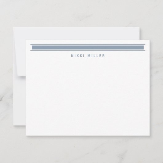 Minimalistisches dunkelblaues Monogramm - Moderne  Mitteilungskarte (Vorderseite)