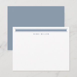 Minimalistisches dunkelblaues Monogramm - Moderne  Mitteilungskarte