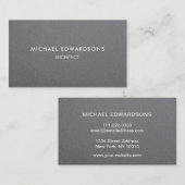 Minimalistisches dunkelgraues gebürstetes Metall Visitenkarte (Vorne/Hinten)