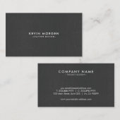 Minimalistisches dunkelgraues Imitat Leder Visitenkarte (Vorne/Hinten)