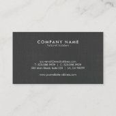Minimalistisches dunkelgraues Imitat Leder Visitenkarte (Rückseite)