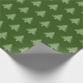 Minimalistisches dunkelgrünes Weihnachtsbaummuster Geschenkpapier (Ecke)