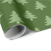 Minimalistisches dunkelgrünes Weihnachtsbaummuster Geschenkpapier (Rolleneckpunkt)
