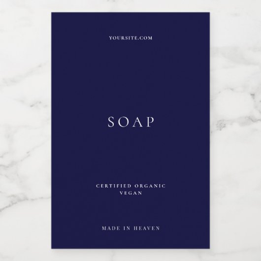 Minimalistisches dunkles Navy Blue Bath Soap Produ Lebensmitteletikett (Einzelnes Label)