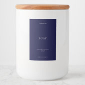 Minimalistisches dunkles Navy Blue Bath Soap Produ Lebensmitteletikett (Vorderseite)