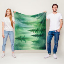 Minimalistisches dunkles Waldgrün-Fleece